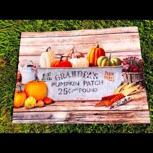 Fall Door Mat New Pumpkins Rustic, Farm House